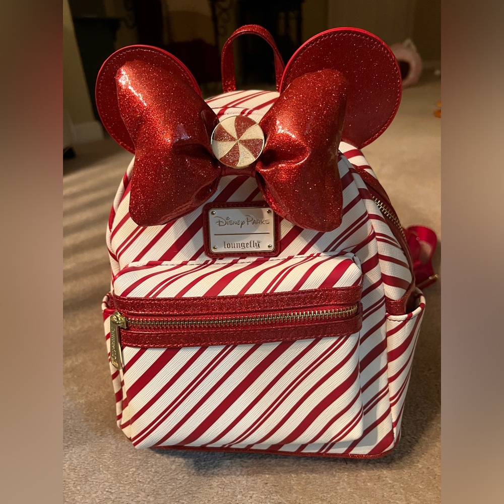 Disney parks Christmas peppermint loungefly backpack